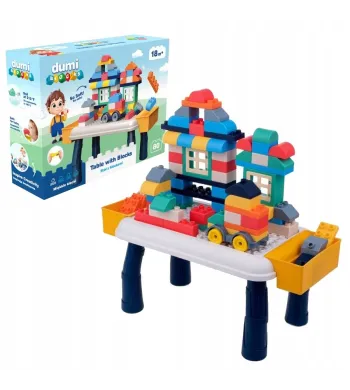 Miękkie Klocki Zestaw Stolik z Klockami Dumel Discovery Dumi 80 el. 50402